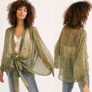 Free People Solstice Shimmer Kimono OS